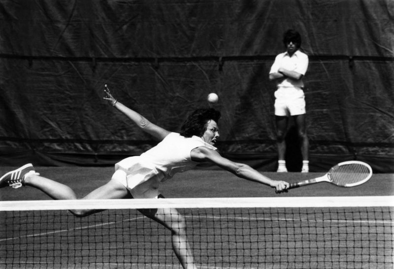 Billie Jean King competing in the U.S. Open Tennis Championships