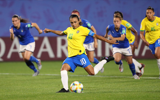 Marta of Brazil scores a goal during the 2019 FIFA Women's World Cup