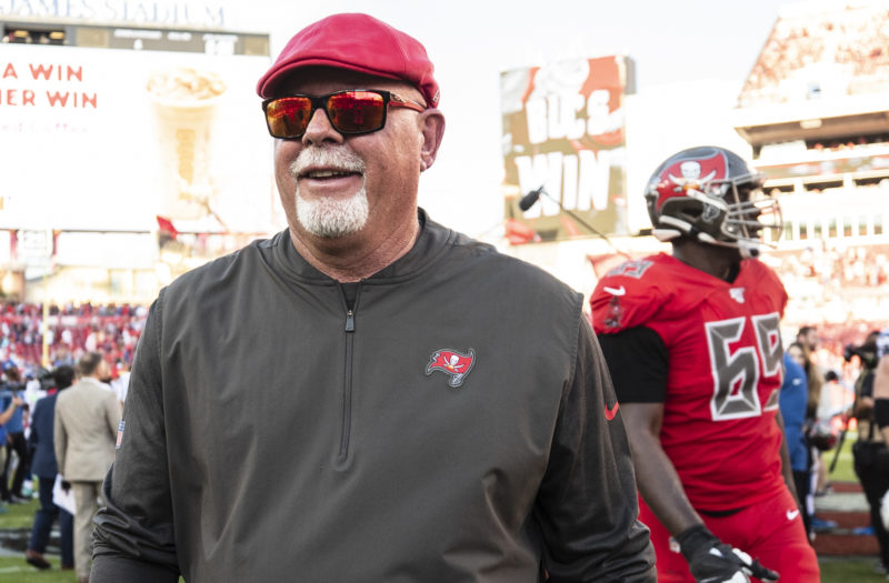Bruce Arians during a Tampa Bay Buccaneers game
