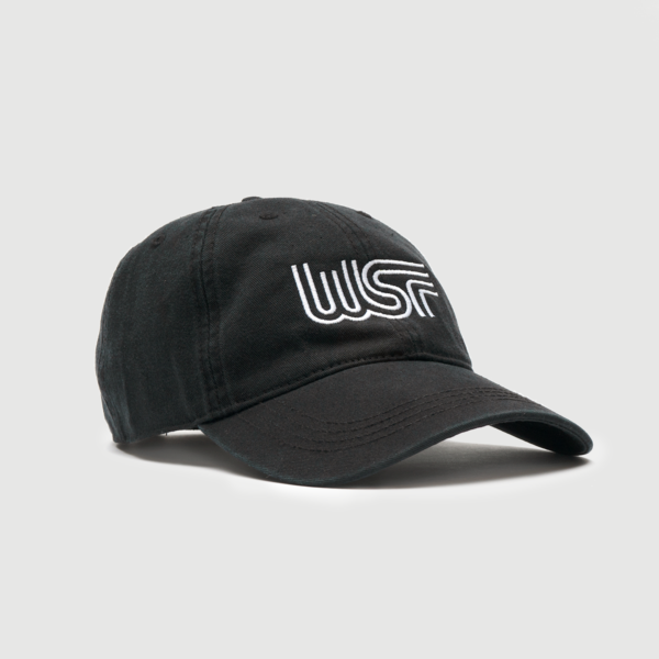 Black baseball hat with WSF logo in white