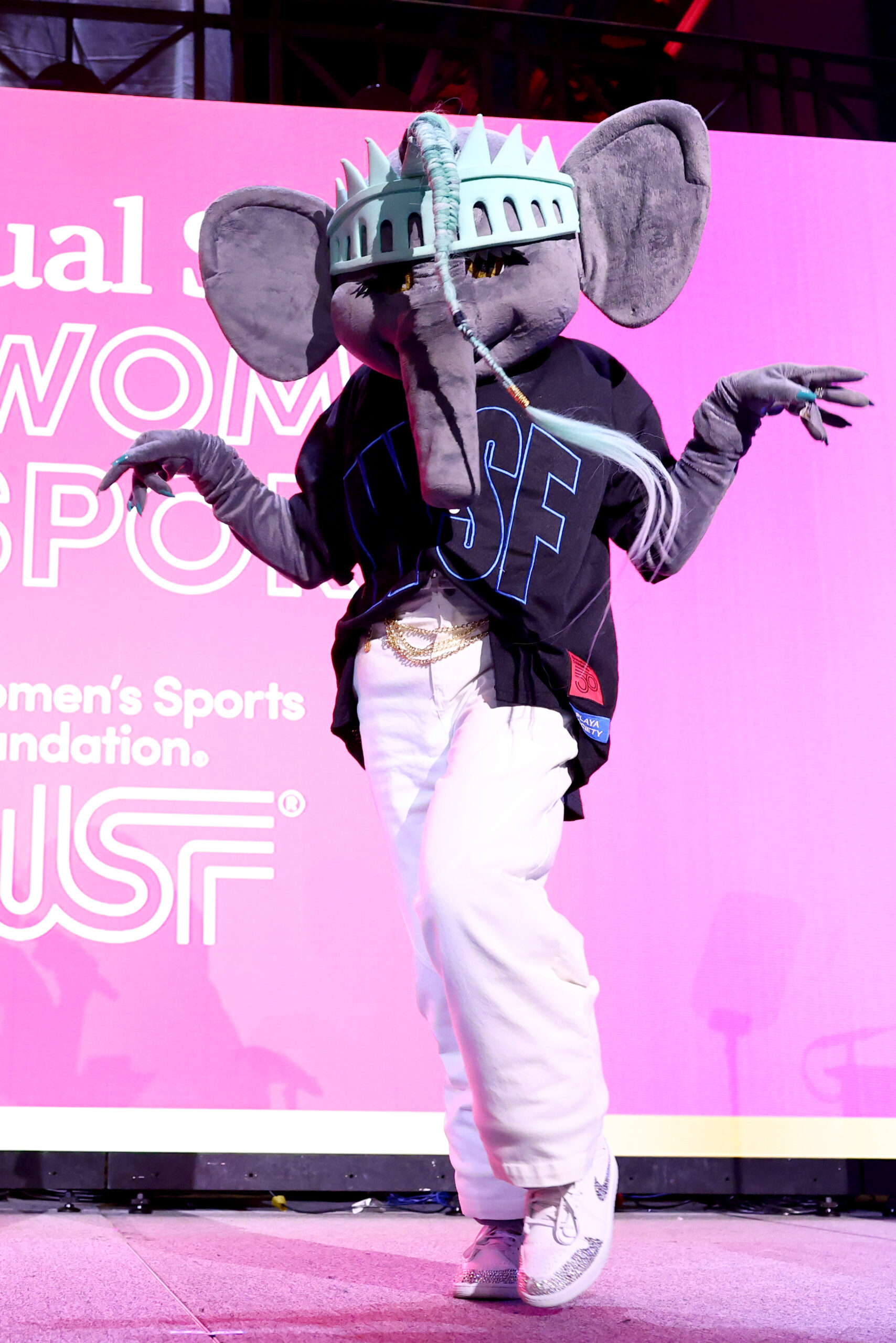Ellie the Elephant performs onstage during the 2025 Women's Sports Foundation's Annual Salute To Women In Sports awards gala.