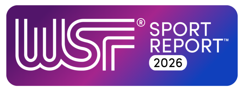 A multicoloured background with white text reading WSF® Sport Report 2026.